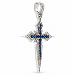 10K Gold Sapphire Cross Pendant, view 5