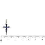 10K Gold Sapphire Cross Pendant, view 7