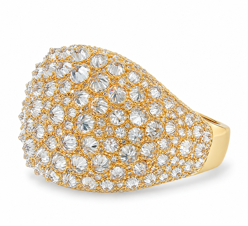 10K Gold Upside Down Natural Diamond Ring, view 6