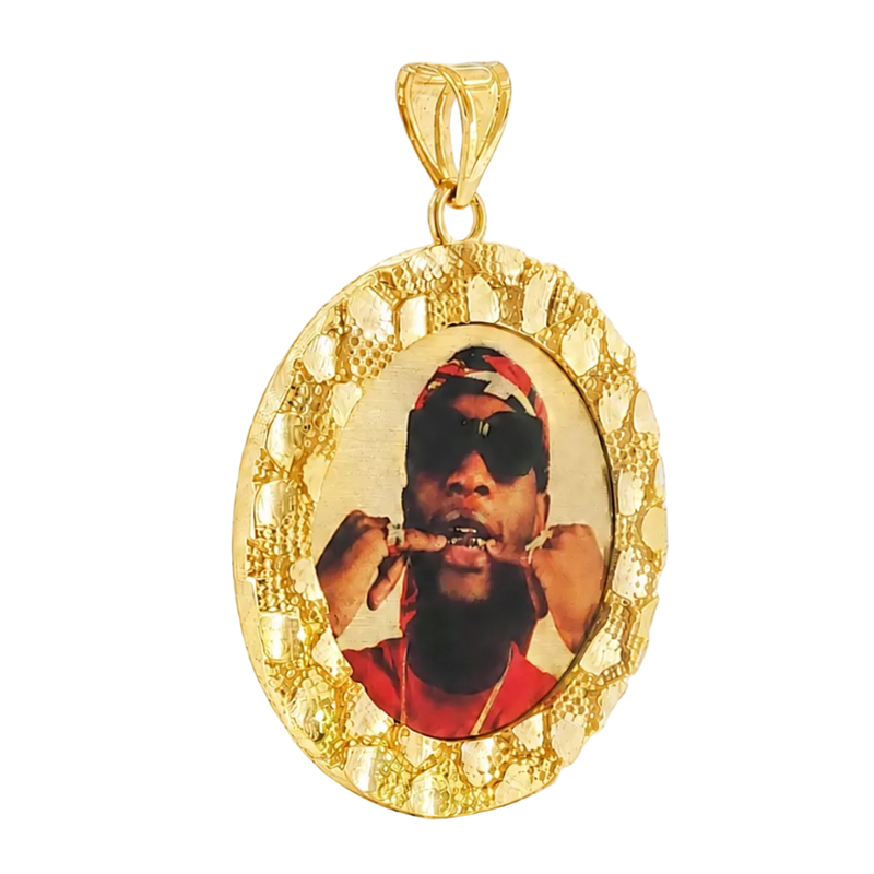 10K Nugget Photo Pendant 71434