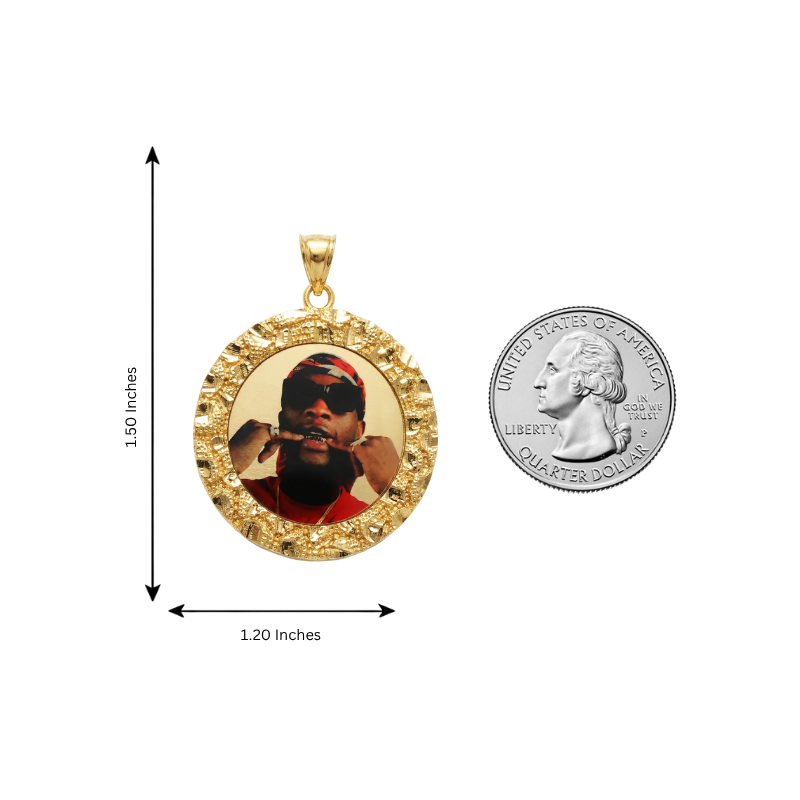 10K Nugget Photo Pendant 71434