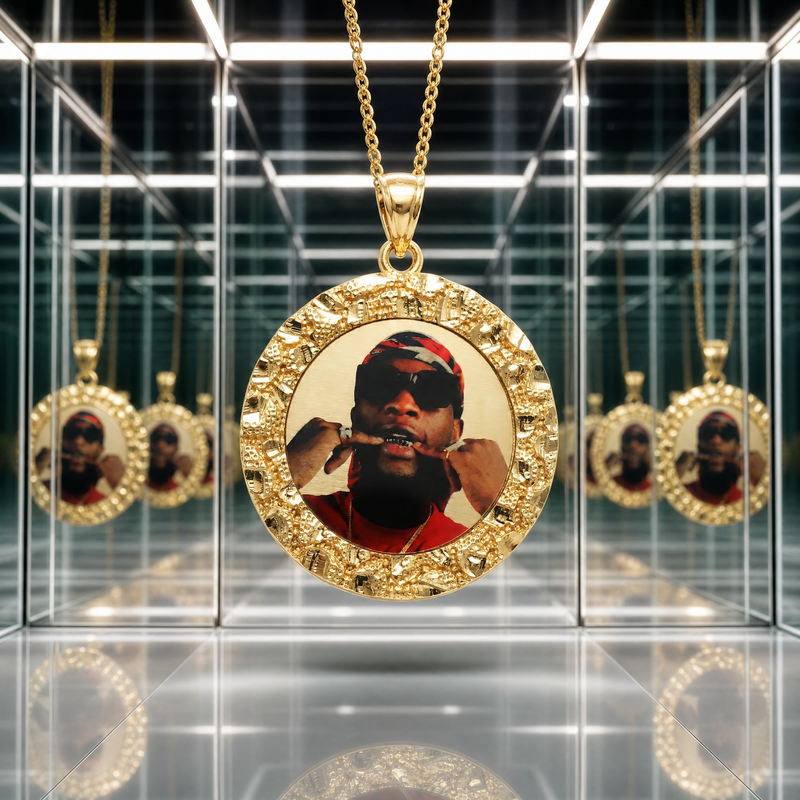 10K Nugget Photo Pendant 71434