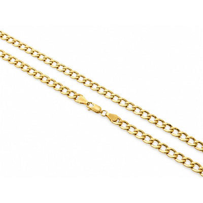10K Yellow Gold Hollow Cuban Curb Link Chain 20 Inches 5mm 65456 - TRAX1