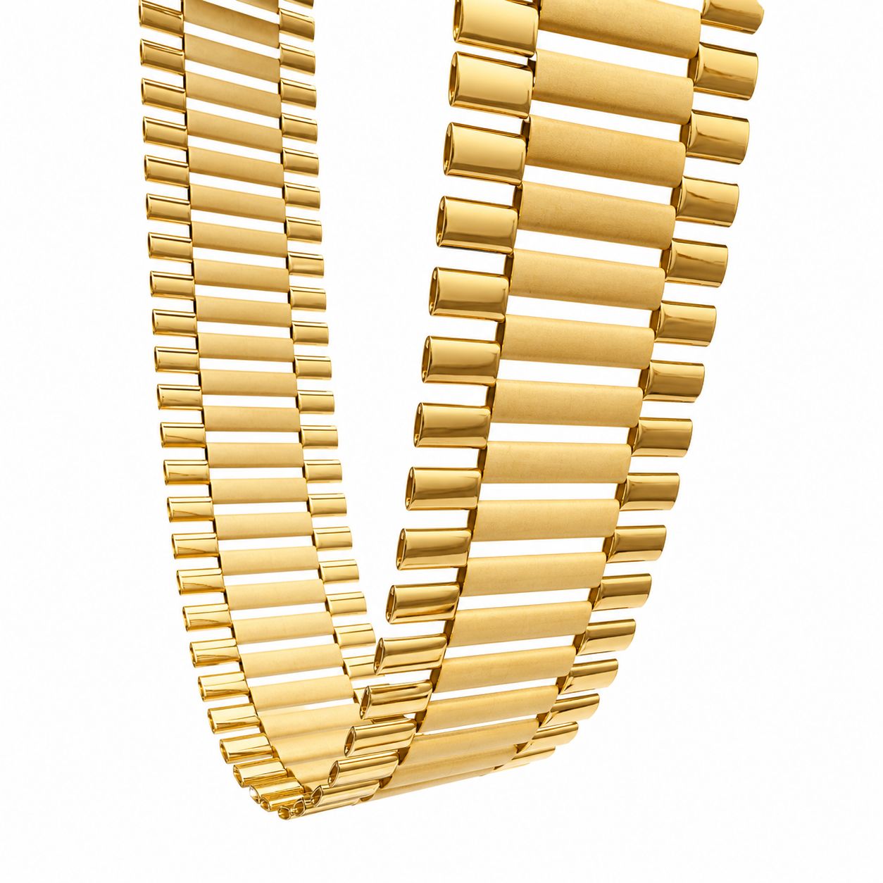 10K Yellow Gold Presidential Link Necklace 71331 | TraxNYC