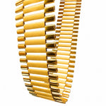 10K yellow gold presidential link necklace with wide polished bar links and box clasp

