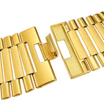 10K yellow gold presidential link necklace with wide polished bar links and box clasp

