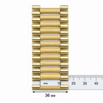 10K yellow gold presidential link necklace with wide polished bar links and box clasp

