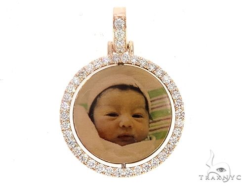 10k Rose Gold 1 Inch Rotating Photo Pendant 65095 - Image 1