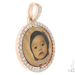 10k Rose Gold 1 Inch Rotating Photo Pendant 65095 - Image 2