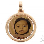 10k Rose Gold 1 Inch Rotating Photo Pendant 65095 - Image 3