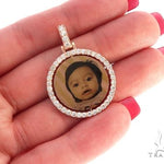 10k Rose Gold 1 Inch Rotating Photo Pendant 65095 - Image 8