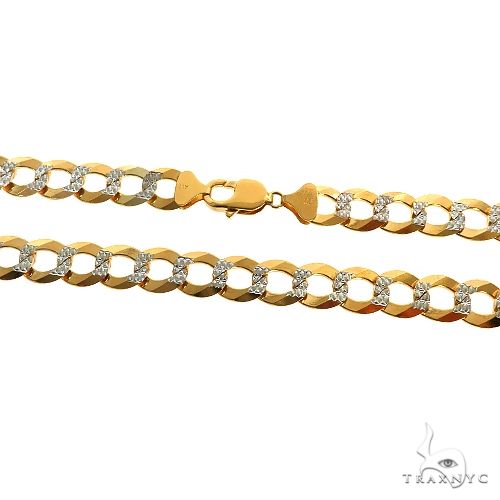 10k Solid Two-Tone Curb Link Chain 12mm 22 Inches 69970 - Image 4