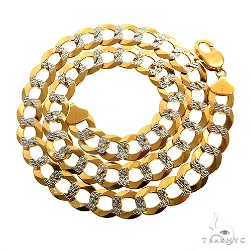 10k Solid Two-Tone Curb Link Chain 9.5mm 22 Inches, photo 3 of 4