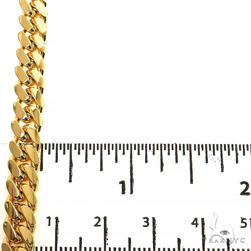 10k Solid Yellow Gold Miami Chain 24 Inches 7mm   10294 - Image 5