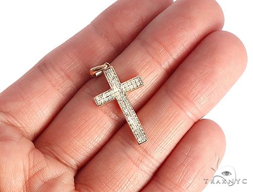 10K Diamond Cross Pendant, photo 4 of 6
