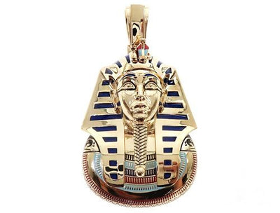 10k YG Custom Pharaoh King Tut Pendant