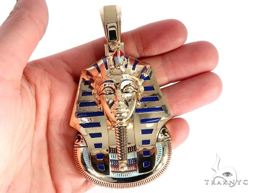 10k YG Custom Pharaoh King Tut Pendant 64836 - Image 7