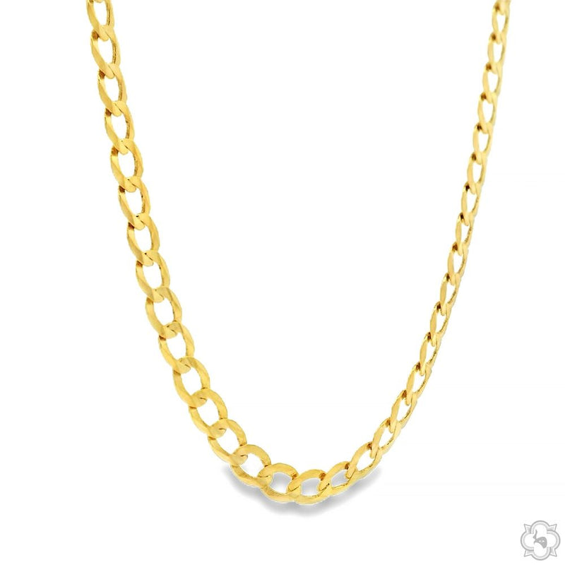 10k Yellow Gold Hollow Curb Link Chain 20 Inches 3.5mm 65984 - Image 2