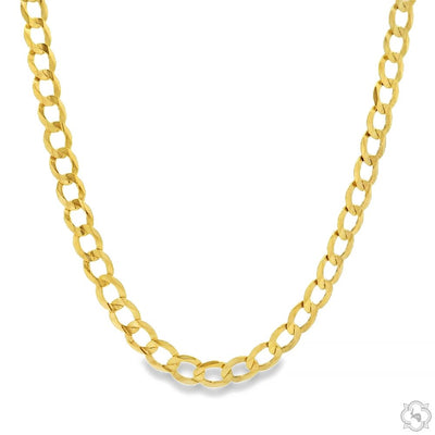 10k Yellow Gold Hollow Curb Link Chain 24 inches 3.5mm 65986 - Image 1