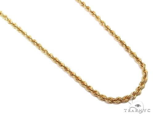 10k Yellow Gold Hollow Rope Link Chain 28 inches 3.2mm   64446 - Image 1