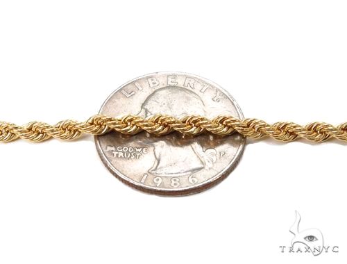 10k Yellow Gold Hollow Rope Link Chain 28 inches 3.2mm   64446 - Image 3