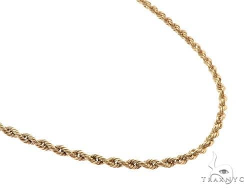 10k Yellow Gold Solid Rope Link Chain 2.9mm 22 Inches 70546 | TraxNYC