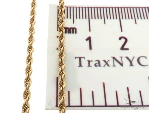 10k Yellow Gold Solid Rope Link Chain 2.9mm 22 Inches 70546 | TraxNYC