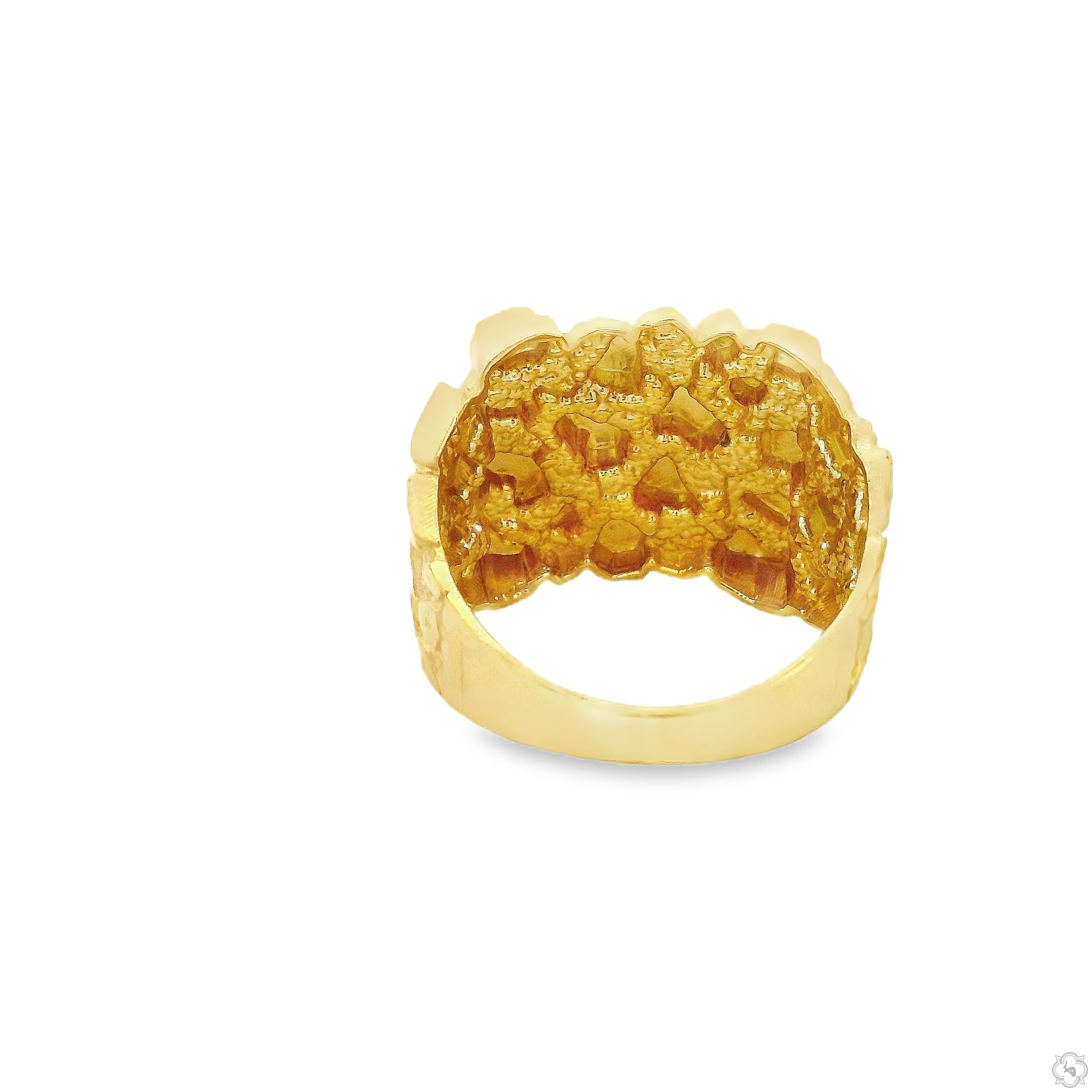 10k Yellow Gold Solid Men's Nugget-Style Statement Ring 70188