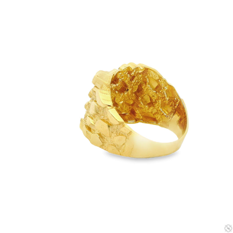 10k Yellow Gold Solid Men's Nugget-Style Statement Ring 70188 - Image 3