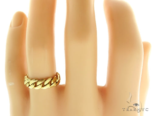 10k Gold 8mm Miami Cuban Link Ring 49611 - Image 5