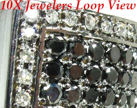 14K Gold Black Diamond 5 Row Prong Ring, photo 4 of 8