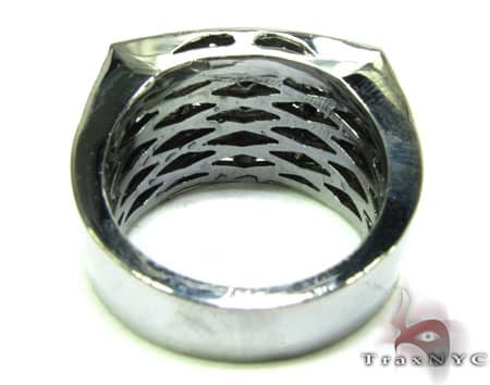 14K Gold Black Diamond 5 Row Prong Ring, photo 5 of 8