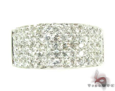 Men's white gold ring with five rows of sparkling diamonds