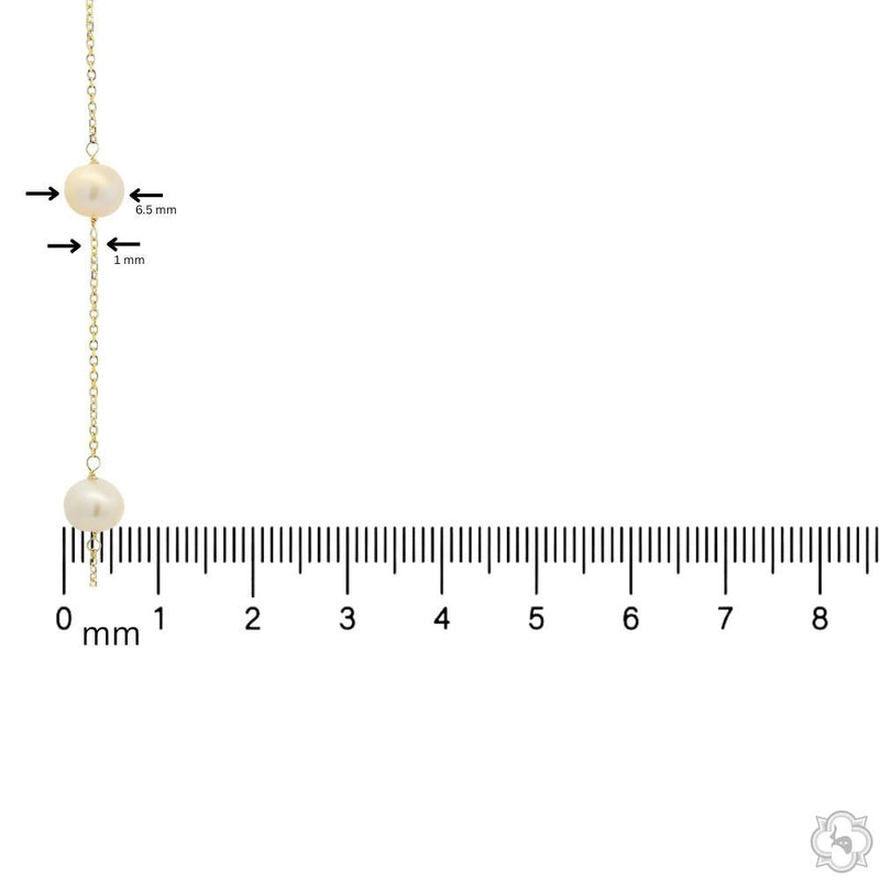 14K Gold 12 Pearl Chain Necklace, photo 5 of 5