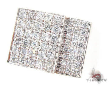 White gold men's Clavdios ring with wide rectangular pave diamond face
