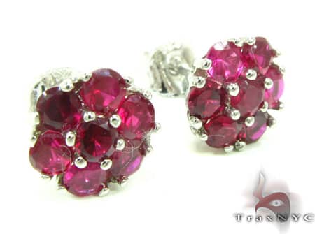 Red Diamond Earrings 12510 - Image 2