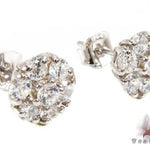 White Diamond Cluster Earrings 12513 - Image 2