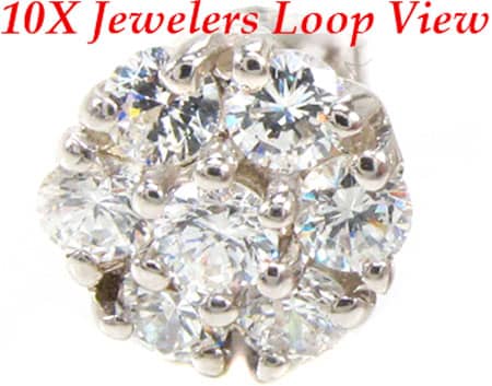 White Diamond Cluster Earrings 12513 - Image 4