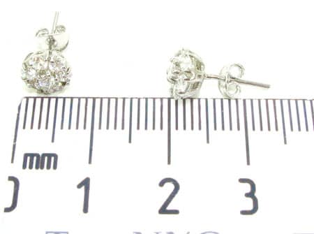 White Diamond Cluster Earrings 12513 - Image 5