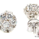 White Diamond Cluster Earrings 12513 - Image 3