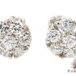 White Diamond Cluster Earrings 12513 - Image 1
