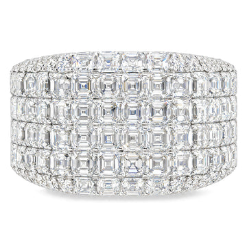 1/2 coverage Iced Out Asscher Ring, view 2