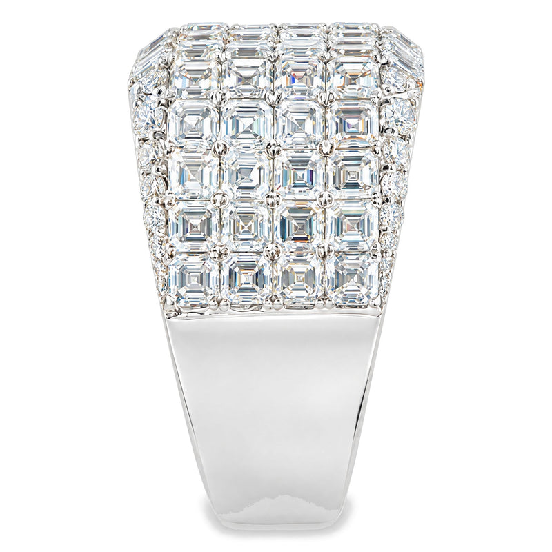 1/2 coverage Iced Out Asscher Ring, view 8