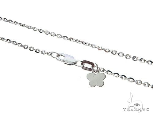 14K white gold 1mm rolo chain necklace, 24 inches, polished smooth links