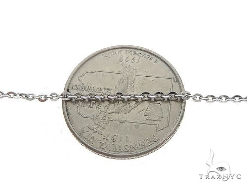 14K Solid WG Mirror Rolo Chain 24 Inches 1mm, photo 3 of 5