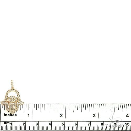 14K Gold Diamond Hamsa Pendant, photo 5 of 6