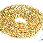 14K Yellow Gold Hollow Round Box Link Chain 18 Inches 1.5mm 68116 - Image 3