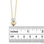 14K 2 Tone Gold Double Heart Necklace 66683 - Image 4