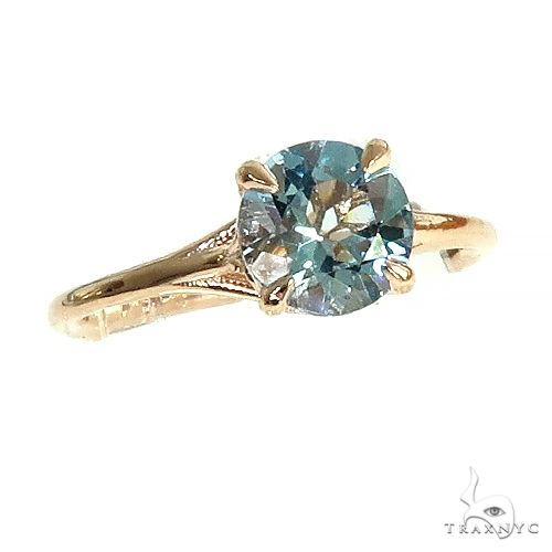 14K Aquamarine Solitaire Engagement Ring 66436 - Image 1