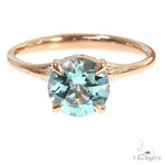 14K Aquamarine Solitaire Engagement Ring 66436 - Image 2